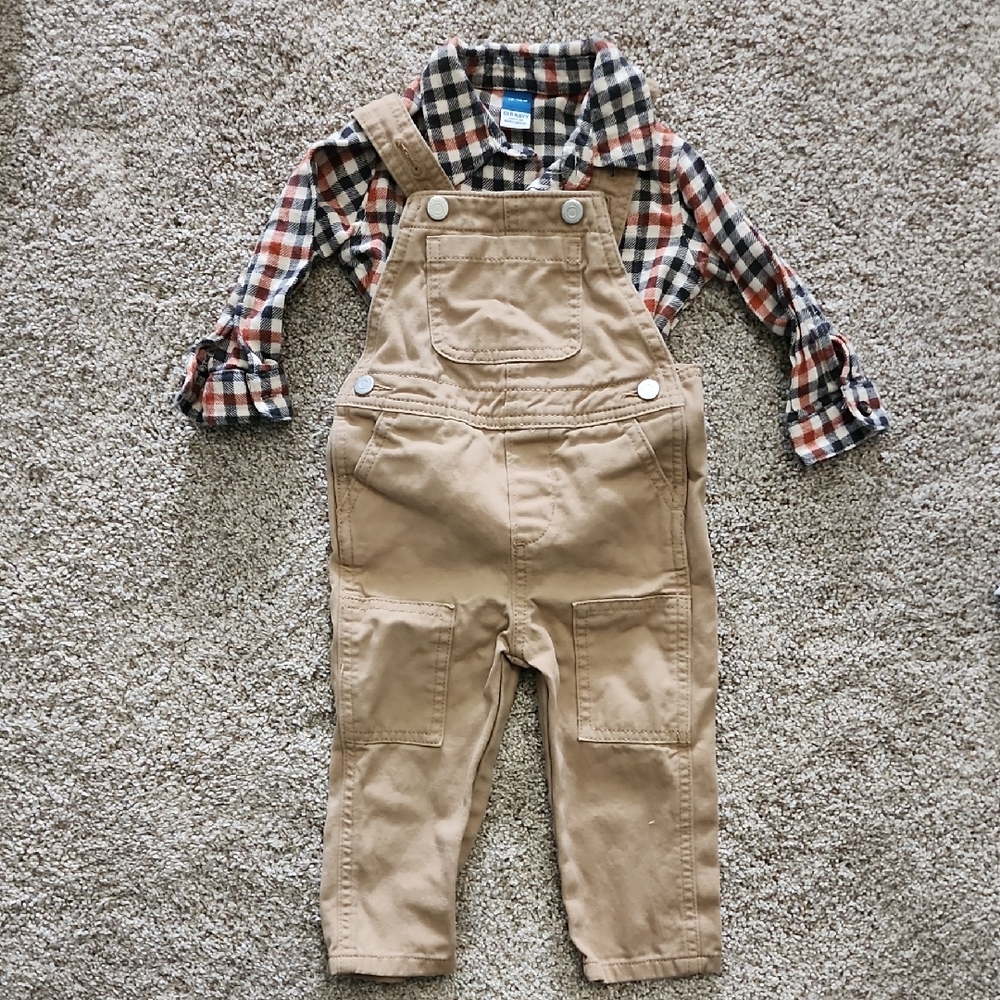 Old Navy Tan Kids Overalls Set